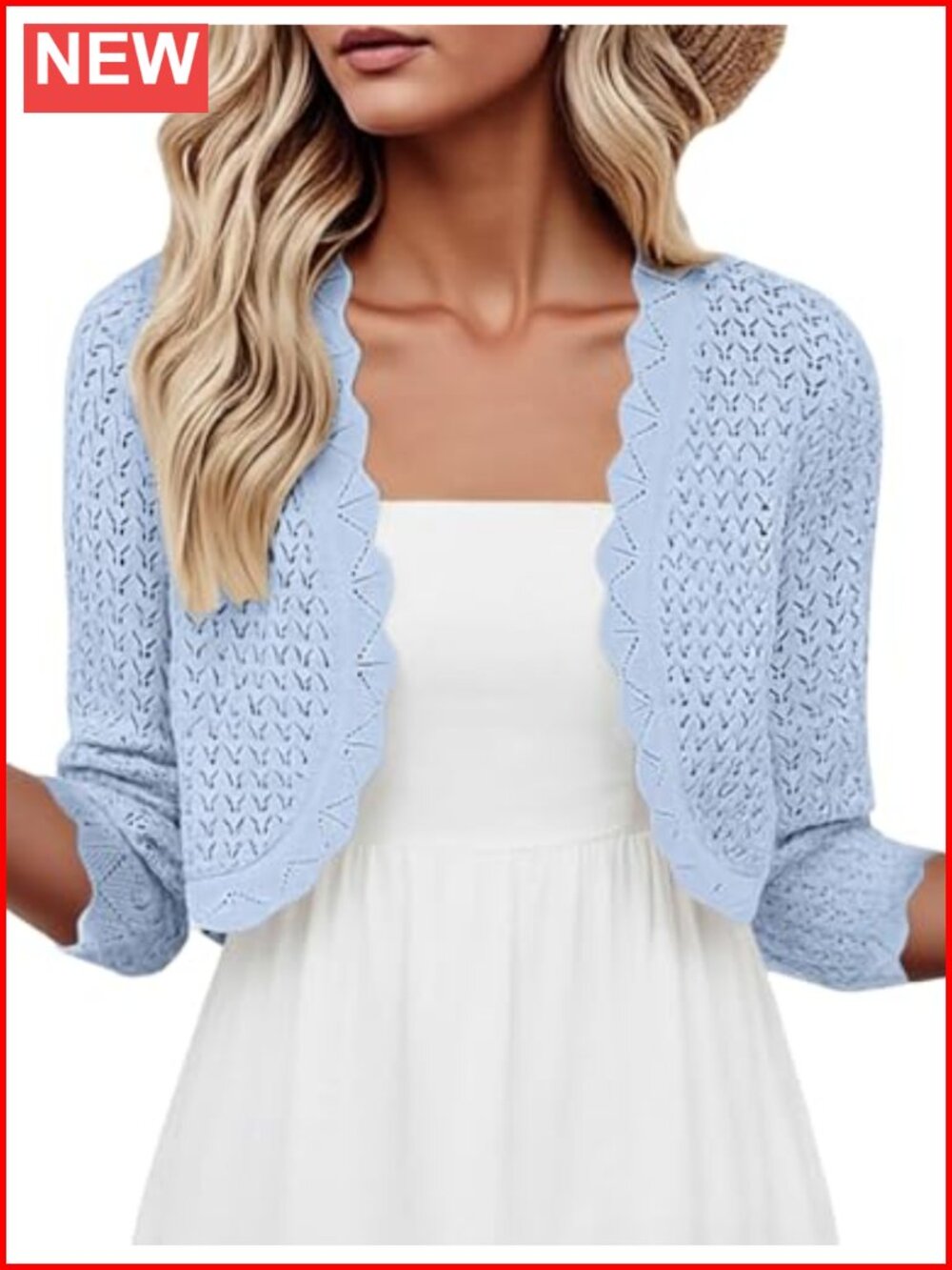 Halife Women's Bolero Shrug 3/4 Sleeve Cropped Cardigan for Dresses